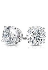 ravishing 14 white gold round solitaire diamond baby earrings